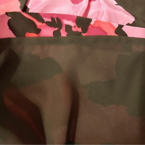 Nine West Dress Size 2 100% Silk Floral Sleeveless Tie Back Square Neckline - Picture 6 of 9